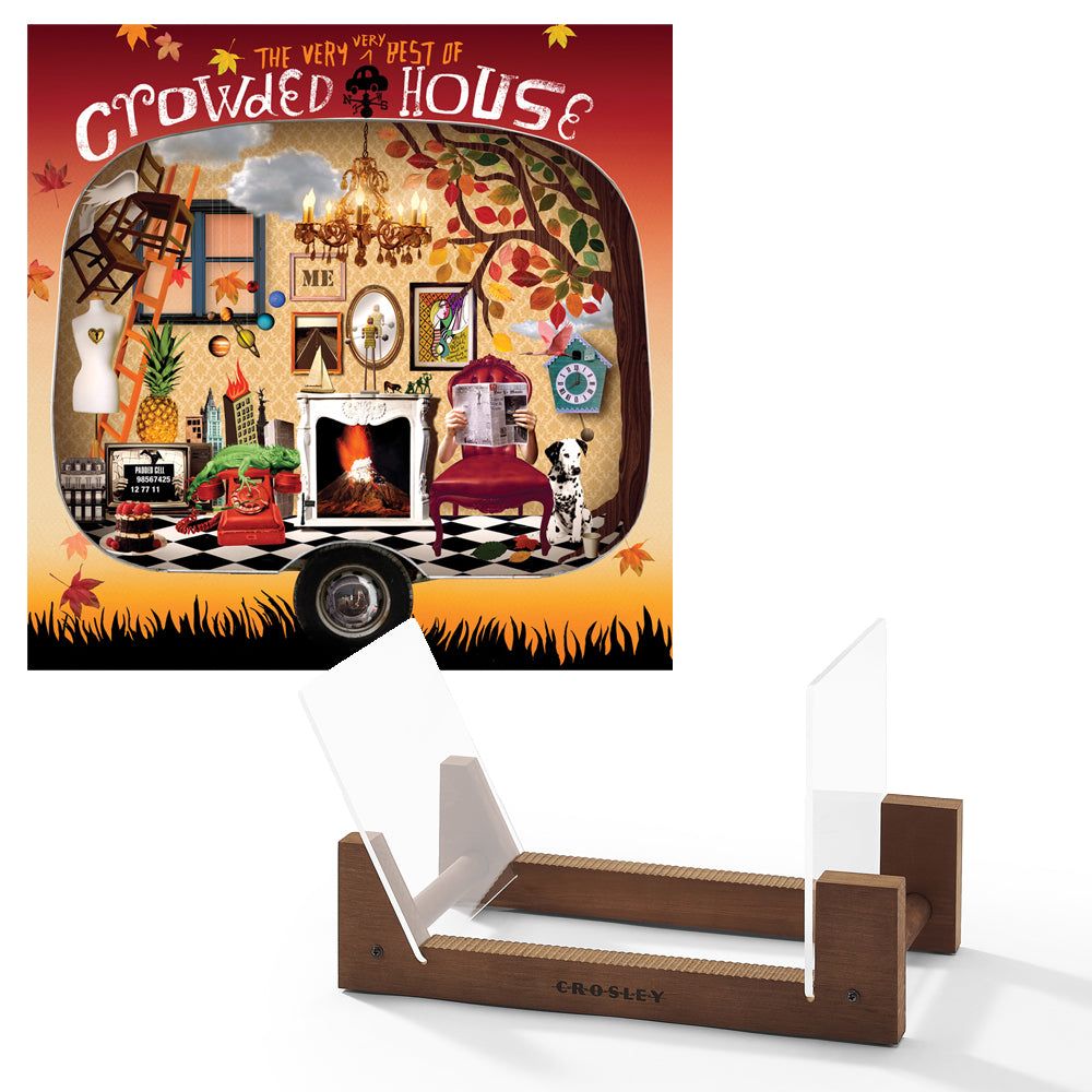 Crowded House The Very Very Best Of Crowed House - Double Vinyl Album &amp; Crosley Record Storage Display Stand
