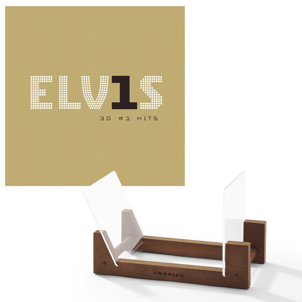 Elvis Presley Elvis 30 #1 Hits Vinyl Album &amp; Crosley Record Storage Display Stand