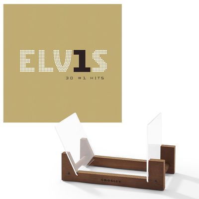 Elvis Presley Elvis 30 #1 Hits Vinyl Album &amp; Crosley Record Storage Display Stand