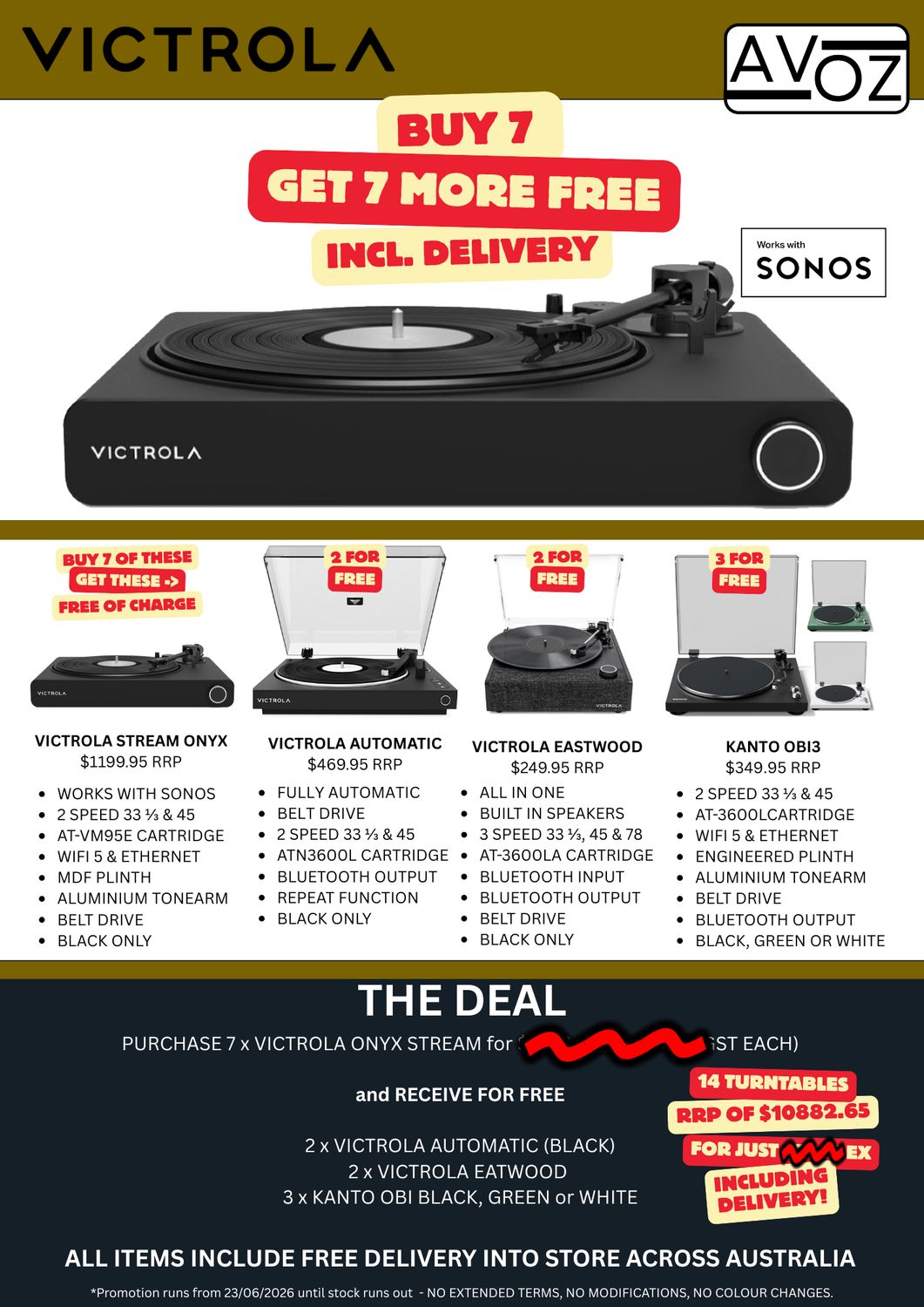 Victrola EOFY Sale - Buy 7 get 7 free