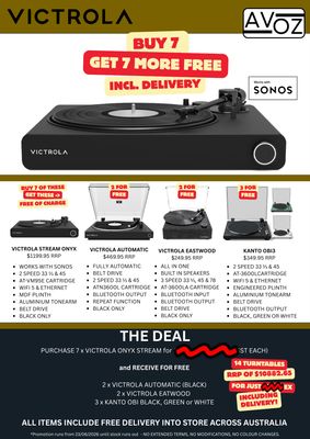 Victrola EOFY Sale - Buy 7 get 7 free