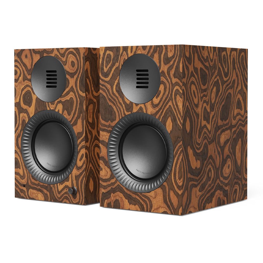 Kanto TUK (2nd Gen) 260 W Premium Powered Speaker System with Bluetooth® 5.4, Dual RCA and USB-C Inputs - Burl w/ Gunmetal