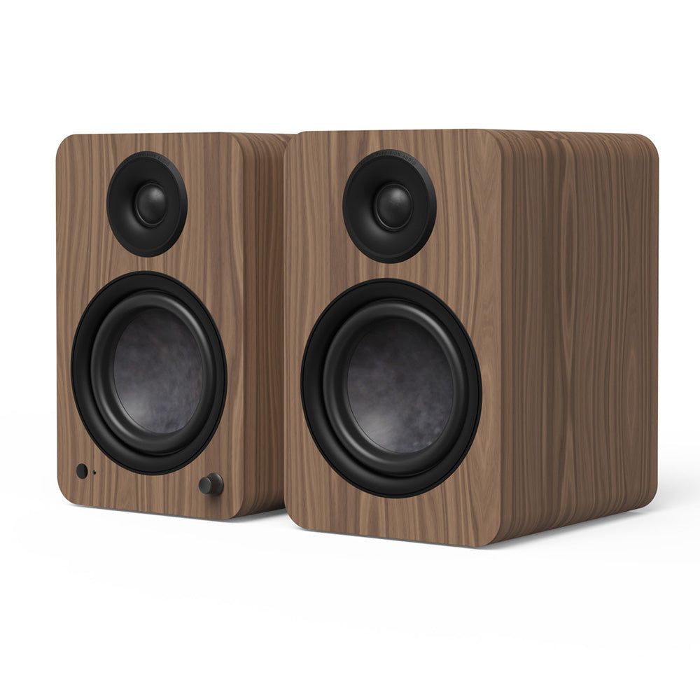 Kanto YU6 (2nd Gen) 200 W Powered Bookshelf Speaker with Bluetooth® 5.3, Built-in Phono Preamp, USB-C and Optical Inputs - Matte Walnut