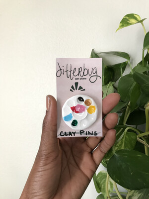 Watercolor Palette Clay Pin