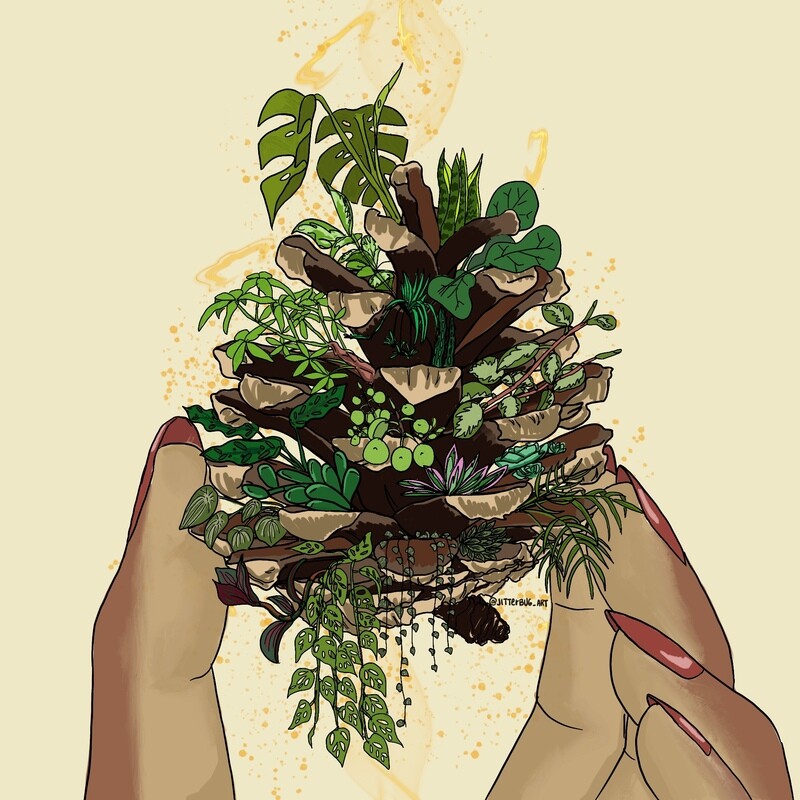 Magic pinecone planter Print