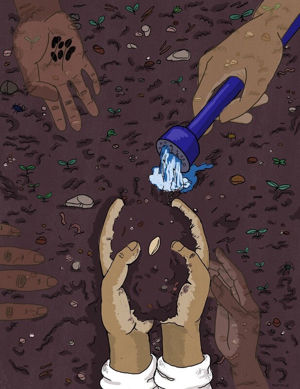 Guided Hands in the Garden Print