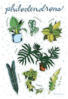 Philodendron Sticker Sheet