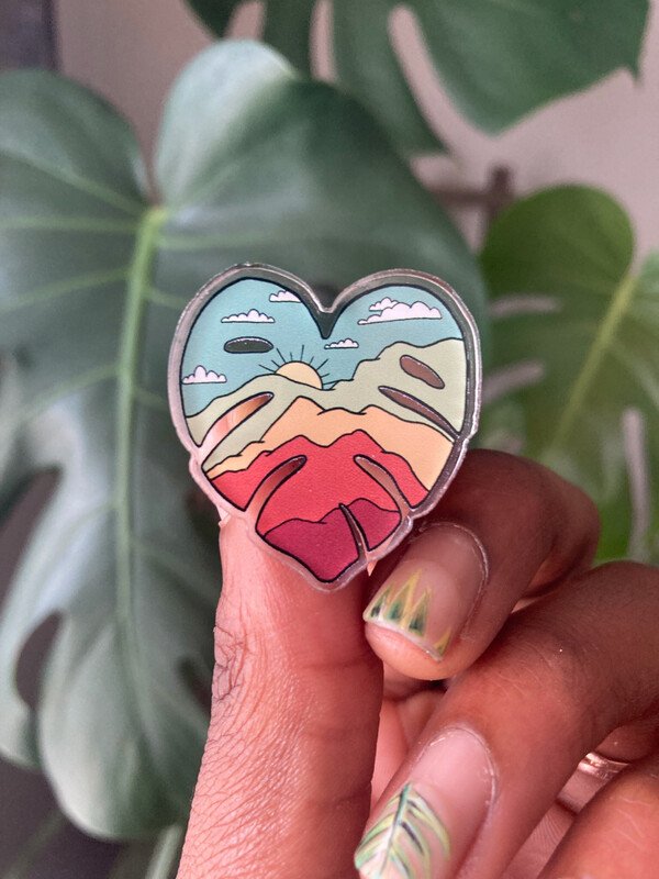 Mountain monstera pin