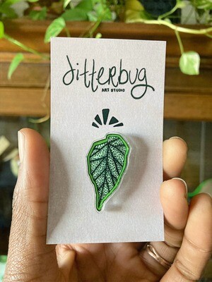 Begonia acrylic pin