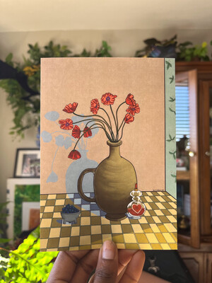 Flower Vase Mini Print/postcard