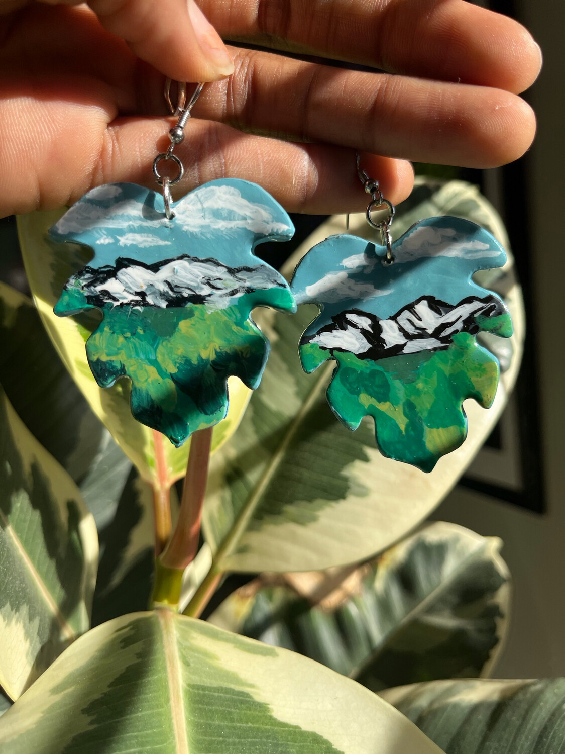 Mountain Monstera Earrings