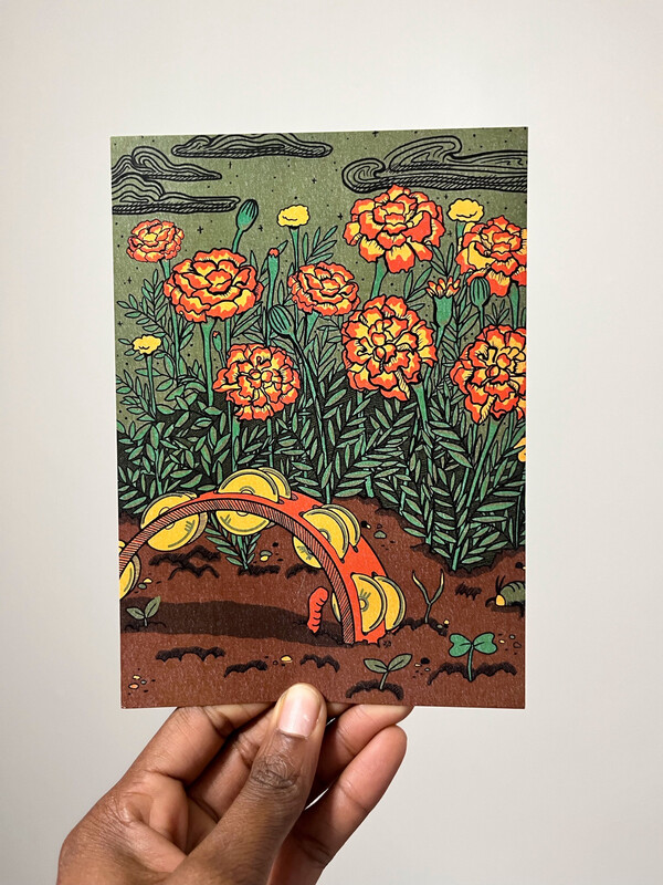 Marigold Mini-Print/Postcard