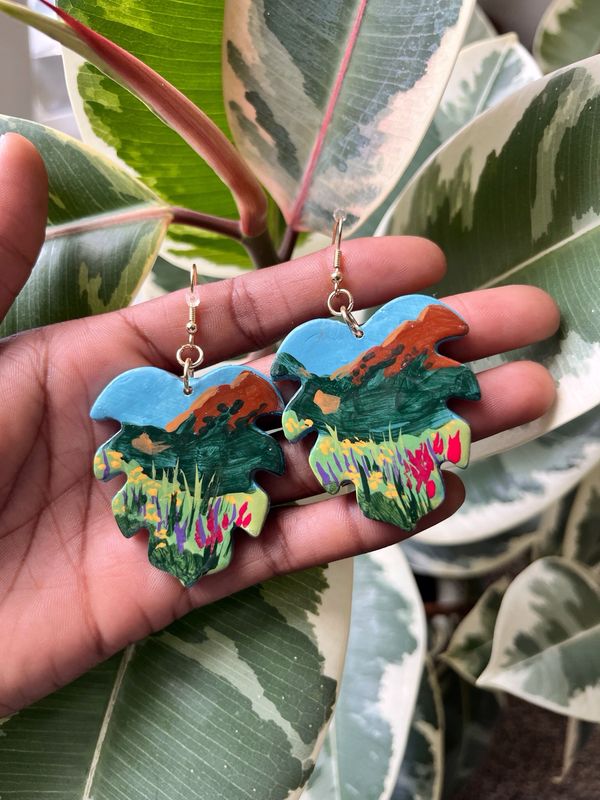 Wildflower Monstera Earrings