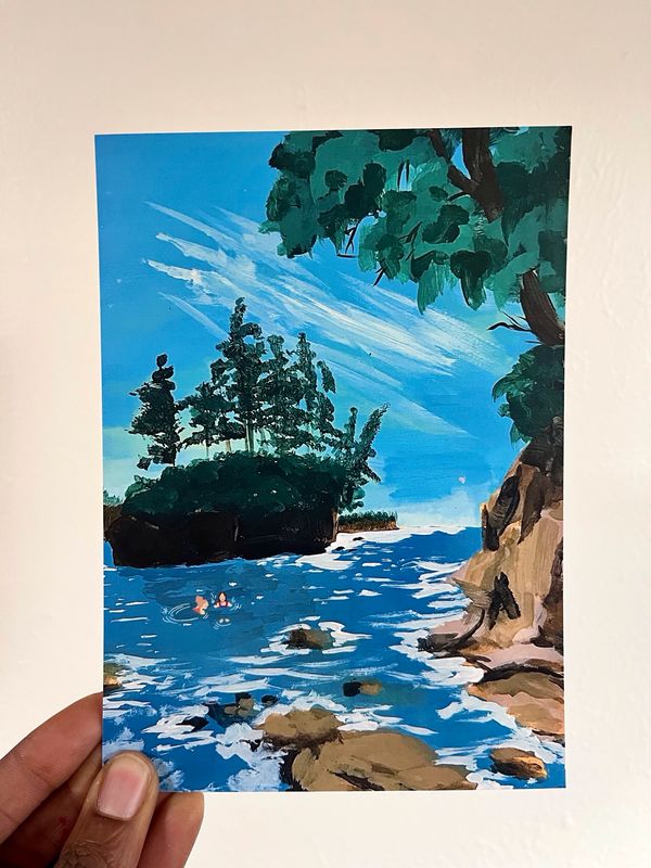 Let’s Go Swimming Mini-Print/Postcard