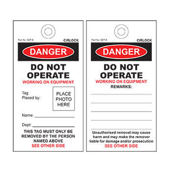 Photo ID Do Not Operate Tag - LAMINATED REUSABLE (SDT-7)