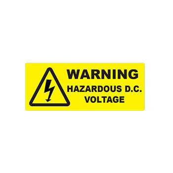 Warning Hazardous DC Voltage - Pack of 5 (SKU 420025)