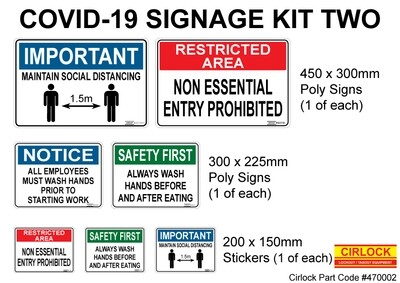 Covid-19 Signage Kit (Large) 470002a