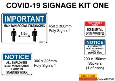 Covid-19 Signage Kit (Small) 470001