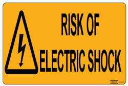 Risk of Electric Shock - Self Adhesive