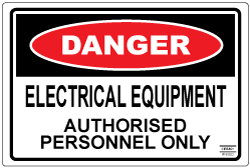 Danger Electrical Equipment Authorised Personnel Only - Self Adhesive Label 180066