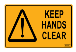 Keep Hands Clear - Self Adhesive