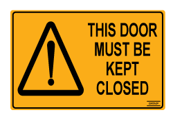 This Door Must Be Kept Closed - Self Adhesive 190080