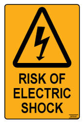 Risk of Electric Shock - Self Adhesive