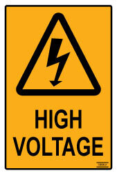Warning High Voltage - Self Adhesive