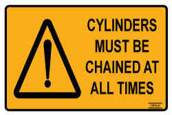 Cylinders Must Be Chained At All Times - Self Adhesive