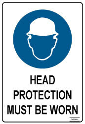 Head Protection Must Be Worn - Self Adhesive