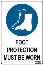 Foot Protection Must Be Worn - Self Adhesive