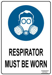 Respirator Must Be Worn - Self Adhesive