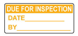 Due For Inspection - Calibration/QA Self Adhesive Labels