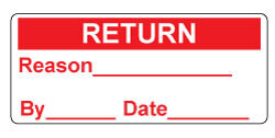 Return - Calibration/QA Self Adhesive Labels