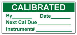 Calibration - Calibration/QA Self Adhesive Labels