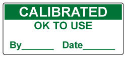Calibrated OK to Use - Calibration/QA Self Adhesive Labels