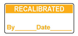 Recalibrated - Calibration/QA Self Adhesive Labels