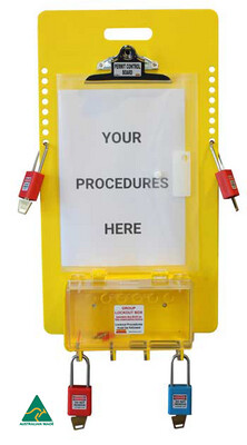 PCB-1 - Procedure Holder Board with Group Lock Box - 16 padlocks *IMPROVED*