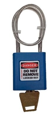 1 set of 6 SLP-290-BLUE Cable Padlocks Keyed Alike Set (Registered) SLP-LOCKSET01