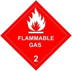 Flammable Gas 2 (White on Red)