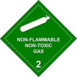 Non Flammable Non Toxic Gas 2 (White on Green)