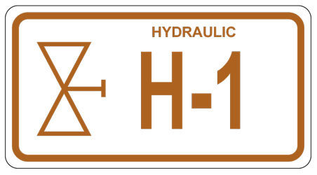 H-1 Hydraulic Labels - Brown