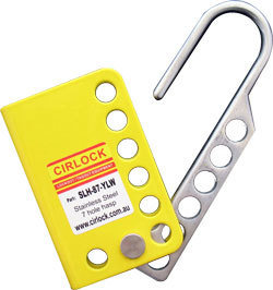 SLH-87 - Tamper Proof Lockout Hasp (7 holes) Red and Yellow