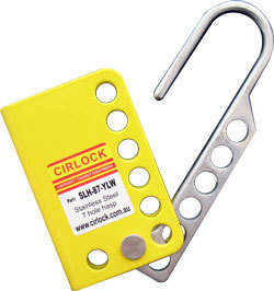SLH-87 - Tamper Proof Lockout Hasp (7 holes) Red and Yellow SLH-87