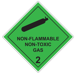 Non Flammable Non Toxic Gas 2 (Black on Green)