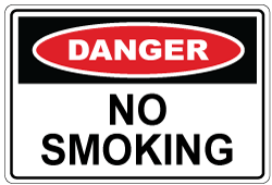 Danger No Smoking - Self Adhesive