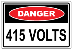 Danger 415 Volts - Self Adhesive