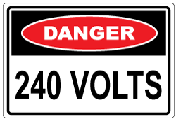 Danger 240 Volts - Self Adhesive 180054