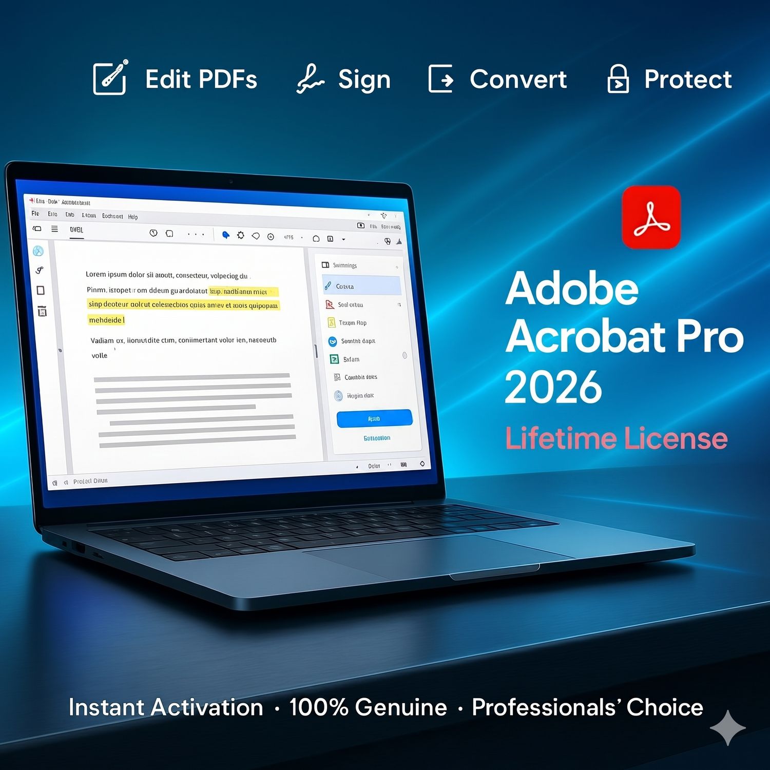 Adobe Acrobat Pro 2026 – Lifetime License
