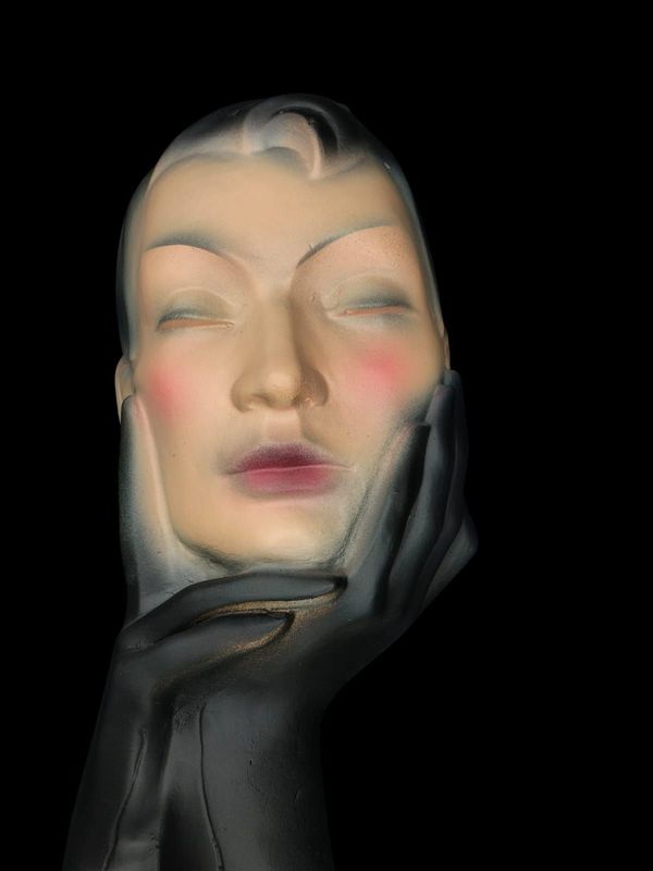 TESTA PUBBLICITARIA ORIGINALE IN GESSO ANNI 50 CHRISTIAN DIOR